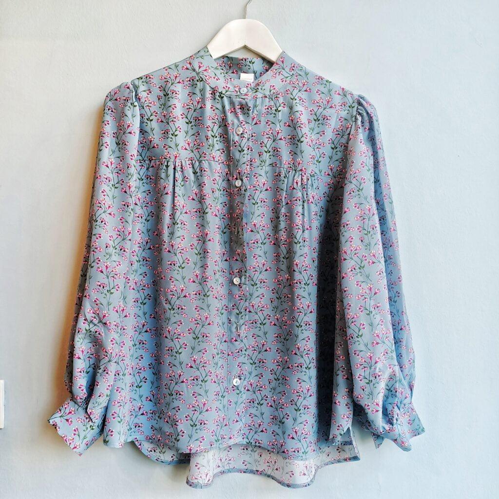 Dusty Blue Silk Blouse - Monica G. Capsule Collection