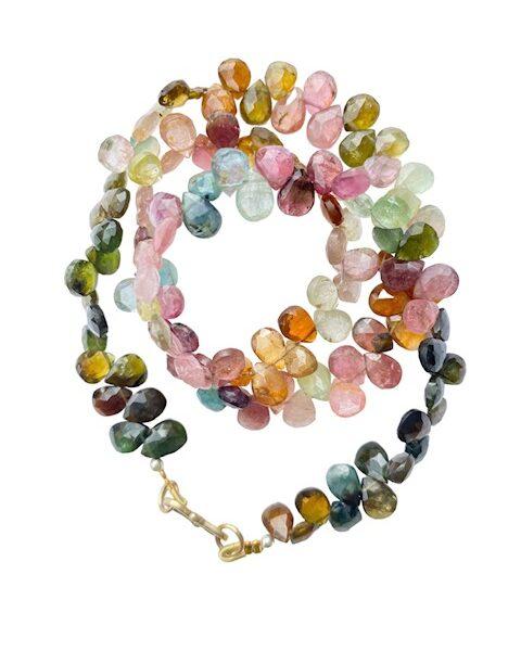 multi tourmaline pear shape necklace